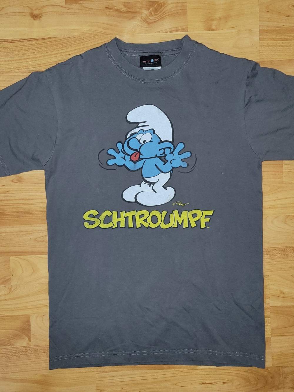 Vintage Y2K The Smurfs French Les Schtroumpfs Cartoon Anime Graphic T-Shirt, Med